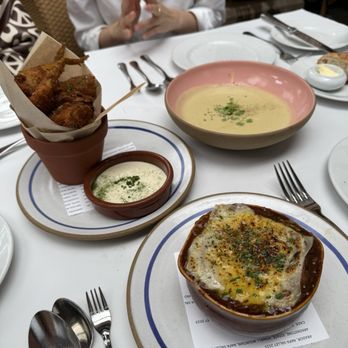Angele Restaurant & Bar - Fried Artichoke Hearts, Potato Leek Soup, Classic Onion Soup - French Near Me - Napa, California