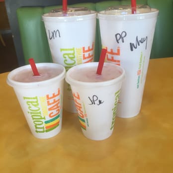 Tropical Smoothie Cafe - Lean machine , peanut paradise and jetty jr! Party of four! - Juice Bars & Smoothies Near Me - Davie, Florida Tropical Smoothie Cafe - Lean machine , peanut paradise and jetty jr! Party of four! - Juice Bars & Smoothies Near Me - Davie, Florida