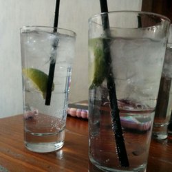 The Cask & Barrel - Tanqueray 10 and tonic in a tall glass.