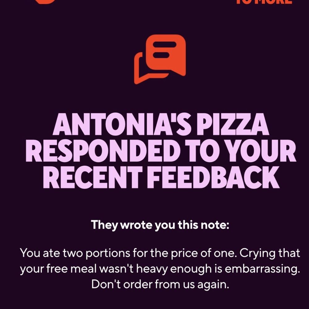 Antonia's Pizza - a horrible response to my review. - Pizza Near Me - San Luis Obispo, California