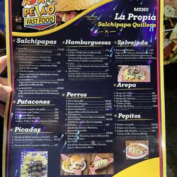Aja Pelao - Menu