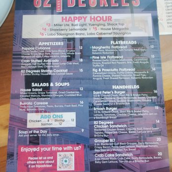 82 Degrees - Menu - Seafood Near Me - St. Pete Beach, Florida 82 Degrees - Menu - Seafood Near Me - St. Pete Beach, Florida