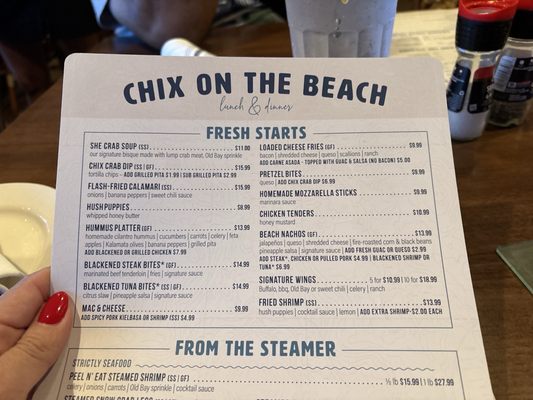 Menu photo 1 Chix on the Beach Virginia Beach, VA Menu photo 1 Chix on the Beach Virginia Beach, VA
