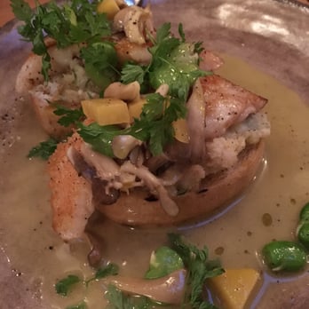 The Progress - Some kind of fish over bread. Fish quality didn't seem that fresh. - New American Near Me - San Francisco, California The Progress - Some kind of fish over bread. Fish quality didn't seem that fresh. - New American Near Me - San Francisco, California