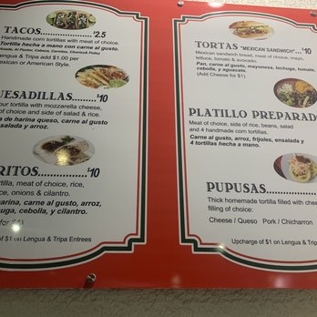 Tacos El Primo - MENU - Mexican Near Me - Sanford, North Carolina Tacos El Primo - MENU - Mexican Near Me - Sanford, North Carolina