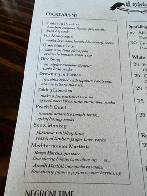 Menu photo 1 Il Nido Seattle, WA Menu photo 1 Il Nido Seattle, WA