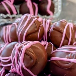 Wittich's Candy Shop - Strawberry frappé in milk and dark chocolate for a limited time!