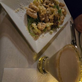 The Bridge Inn - We enjoyed the lemon pepper calamari. Highly recommended!  The 1st martini i had was the sugar cookie martini. - American Near Me - Oley, Pennsylvania