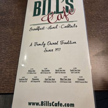 Bill's Cafe - Bills Cafe menu - Breakfast & Brunch Near Me - Fremont, California