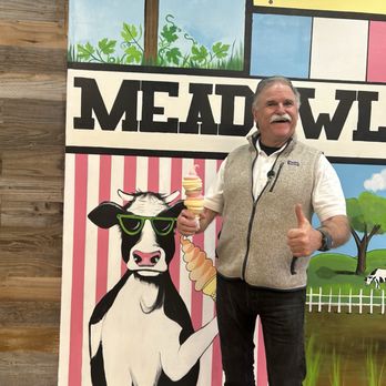 Meadowlark Dairy - In front of sign with my large cone! That vow keeps me in line! - Ice Cream & Frozen Yogurt Near Me - Livermore, California Meadowlark Dairy - In front of sign with my large cone! That vow keeps me in line! - Ice Cream & Frozen Yogurt Near Me - Livermore, California