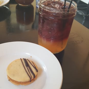 The Coronado - The Sheridan (Whiskey, lemon juice, simple syrup, and a red wine float)  Lavender shortbread cookie - Cocktail Bars Near Me - Phoenix, Arizona