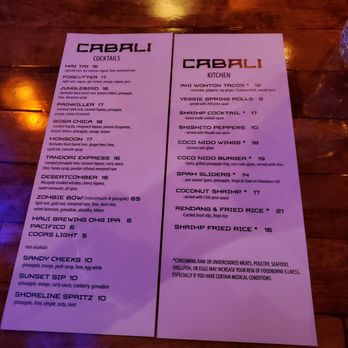 Cabali - Food and drink menus - Tiki Bars Near Me - Oro Valley, Arizona