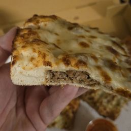 Steak and cheese calzone.