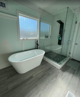 Bathroom Installations - Removed that old soaking tub and replaced with this beautiful freestanding tub with filler. We were very happy with the end result!

Call today for service!