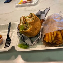 Blackwood BBQ - Crispy Juicy Chicken Sandwich and waffle fries  They will see me a second time