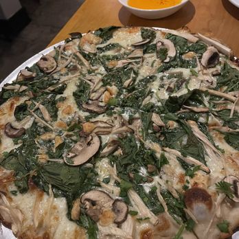 Good Old Days Pizza - Mushroom Mayhem w chili oil on the side - Pizza Near Me - Newtown, Connecticut