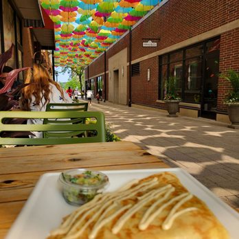 Nu Crepes - Enjoying my savory crepe under the Umbrella Sky - Creperies Near Me - Elmhurst, Illinois Nu Crepes - Enjoying my savory crepe under the Umbrella Sky - Creperies Near Me - Elmhurst, Illinois