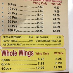 Wings and Seafood - Yes, you read that right! 100 wings for under 67$ dollars! Come grab a party pack for holidays and parties!