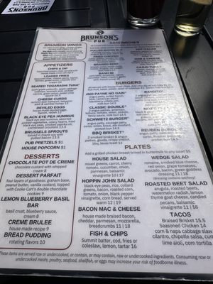 Menu photo 1 Brunson's Pub Saint Paul, MN