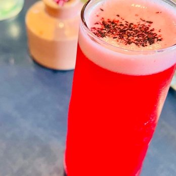 Milo - "Don't Need Rescuing" Hibiscus, Lemon, Gin, & Champagne goodness! - Breakfast & Brunch Near Me - Waco, Texas