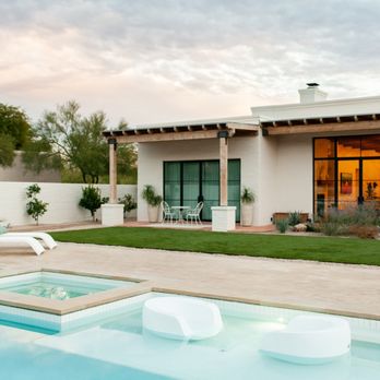 Boxhill - Modern pool area featuring chaise loungers on the deck and Splash Moon In-Pool chairs on the tanning ledge. - Outdoor Furniture Stores Near Me - Marana, Arizona Boxhill - Modern pool area featuring chaise loungers on the deck and Splash Moon In-Pool chairs on the tanning ledge. - Outdoor Furniture Stores Near Me - Marana, Arizona