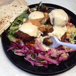 The Falafel Man - the scrumdiddliumptious lunch plate with the lot...unbelievably tasty!