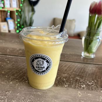 Kakawa Coffee - Mango Banana Coconut Milk Smoothie 16 oz (only Ice) - Coffee & Tea Near Me - San Diego, California