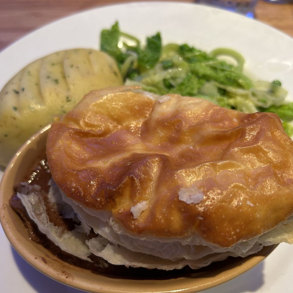 St Ola Hotel - Steak & Orkney Ale Pie  £14.95 Orkney Ale Braised Beef Pie served with Mash Potato and Buttered Greens - Hotels Near Me - Kirkwall, ORK