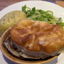 St Ola Hotel - Steak & Orkney Ale Pie  £14.95 Orkney Ale Braised Beef Pie served with Mash Potato and Buttered Greens