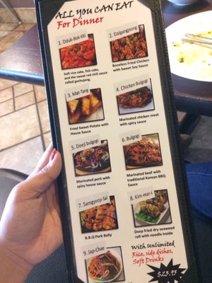 gogi korean bbq all you can eat menu