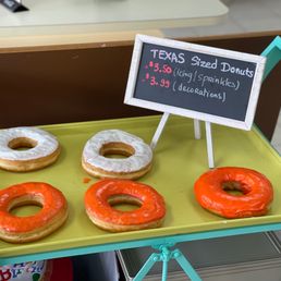 Super sized donuts. Super sized donuts.