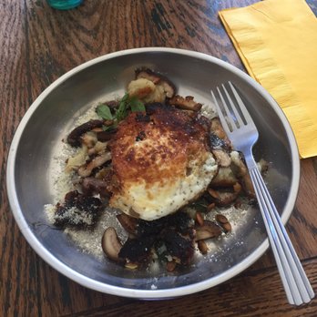 Gumba - Buttery gnocchi w shiitake mushrooms, replaced the turkey with a fried egg - Italian Near Me - Portland, Oregon