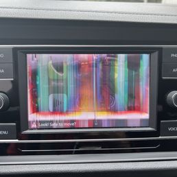Damaged car play screen. Damaged car play screen.