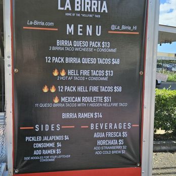 La Birria - Menu - Mexican Near Me - Aiea, Hawaii