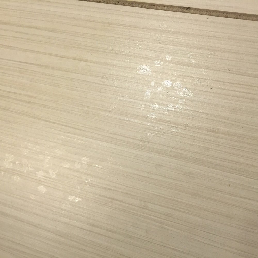 Pee spots on the bathroom floor