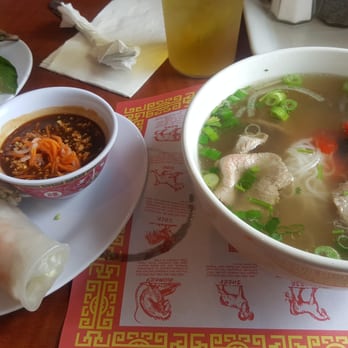 Pho America Vietnamese Cuisine - Lunch deal #1 Pho Tai and spring rolls for $7.75 - Vietnamese Near Me - Long Beach, California Pho America Vietnamese Cuisine - Lunch deal #1 Pho Tai and spring rolls for $7.75 - Vietnamese Near Me - Long Beach, California