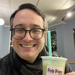 Pink Piggy - Brown sugar matcha boba!