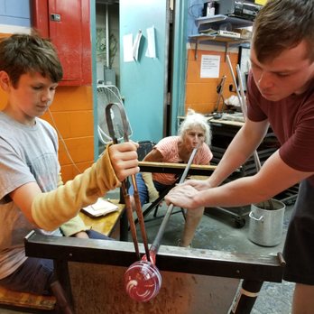 Luke Adams Glass - Blowing and using jacks - Art Galleries Near Me - Norwood, Massachusetts