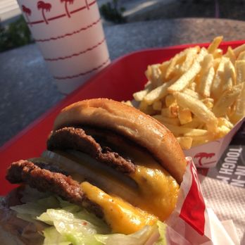 In-N-Out Burger - Got the Double Double Cheeseburger with Regular Fries and that Strawberry Lemonade!! - Burgers Near Me - Sherman Oaks, California