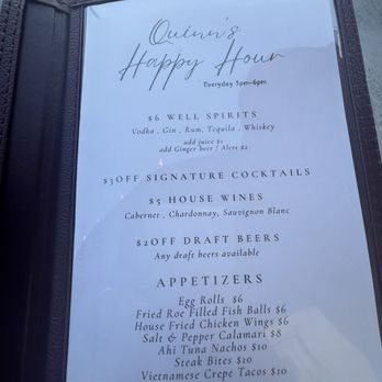 Quinn's Lighthouse - Happy Hour menu - Seafood Near Me - Oakland, California