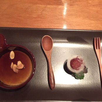 Wakuriya - Dessert of almond pudding and Sticky rice cake - Japanese Near Me - San Mateo, California Wakuriya - Dessert of almond pudding and Sticky rice cake - Japanese Near Me - San Mateo, California