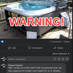 Seans Pool & Spa Service - WARNING