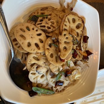Sichuan Style Restaurant - Spicy charred stirfried Lotus Root..... excellent texture, flavor and spice!! - Szechuan Near Me - Berkeley, California Sichuan Style Restaurant - Spicy charred stirfried Lotus Root..... excellent texture, flavor and spice!! - Szechuan Near Me - Berkeley, California
