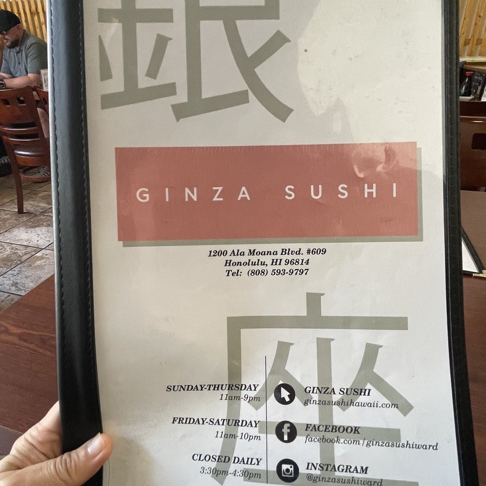 Ginza Sushi - Menu - Sushi Bars Near Me - Honolulu, Hawaii Ginza Sushi - Menu - Sushi Bars Near Me - Honolulu, Hawaii