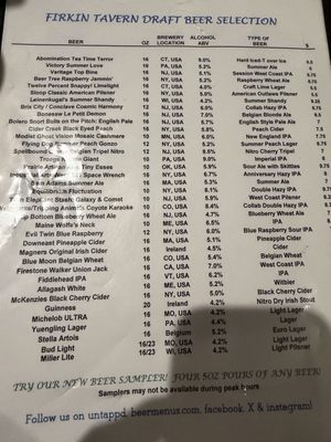 Menu photo 1 The Firkin Tavern Ewing, NJ Menu photo 1 The Firkin Tavern Ewing, NJ