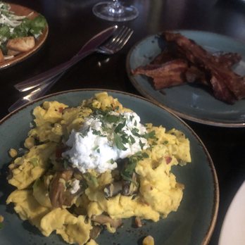 LouVino - Breakfast Scramble (rotates daily... this one is mushroom and goat cheese) - Southern Near Me - Indianapolis, Indiana LouVino - Breakfast Scramble (rotates daily... this one is mushroom and goat cheese) - Southern Near Me - Indianapolis, Indiana