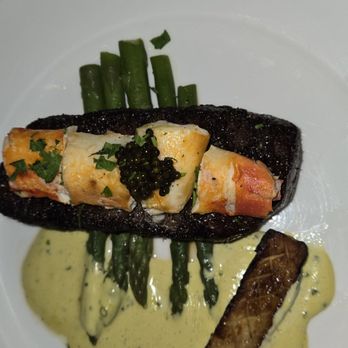 Don's Prime - (Snake River Farms) New York steak 10oz, w/Alaskan king crab enhancement (oscar style) - Steakhouses Near Me - Las Vegas, Nevada Don's Prime - (Snake River Farms) New York steak 10oz, w/Alaskan king crab enhancement (oscar style) - Steakhouses Near Me - Las Vegas, Nevada