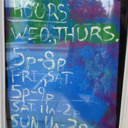 Winey Beach Cafe - Hours for restaurant, came here at 2:07 on Sunday :(