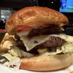 Marquis Bistro - Marquis Smash Burger~Double Patty, Choice of Cheese, Lettuce, Tomato, Grilled Onions, Burger Sauce
