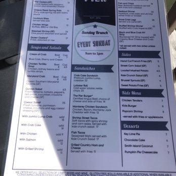The Pier Restaurant - Menu - Sandwiches Near Me - Solomons, Maryland The Pier Restaurant - Menu - Sandwiches Near Me - Solomons, Maryland